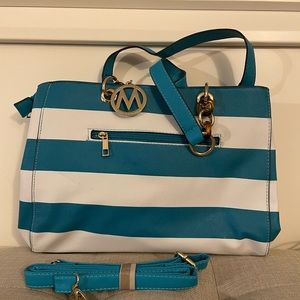 Michael Kors Blue and white stripe bag!